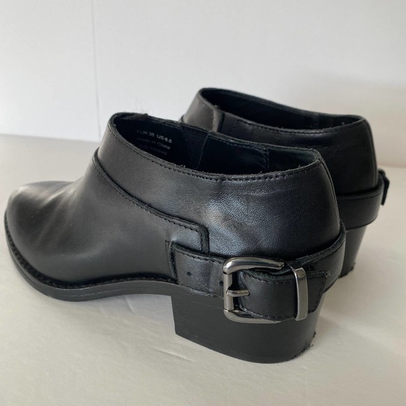& other stories Black Leather Booties Size 36 block heel buckle - Picture 6 of 8